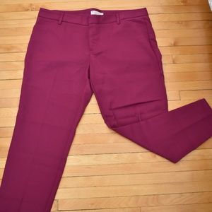 Magenta Slim Cropped Pant